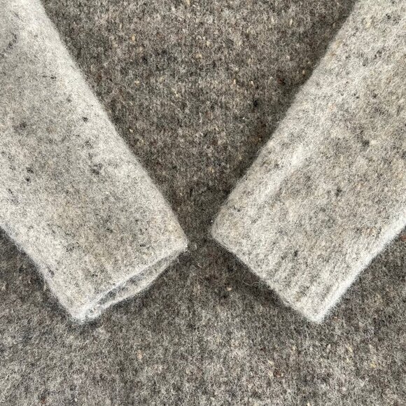 Fisherman Out Of Ireland Pure New Wool Chunky LS Pull Over Sweater Grey Brown M - Picture 6 of 12